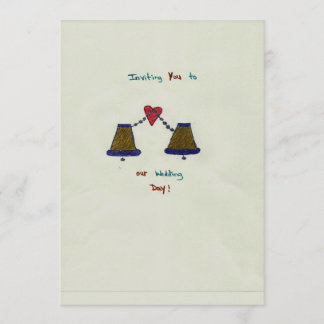 手描きの結婚式招待状カード 招待状