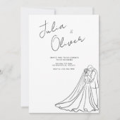手描きの結婚式招待状 ミニマルな結婚式 セーブザデート (正面)