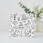 手描きの結婚式 ウェディング チャペル噴水 招待状 (スタンド正面)