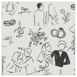手描きの結婚式 婚姻 婚約 プロポーズ ファブリック