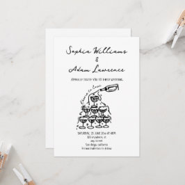 手描きの結婚式 Cheers to love 招待状