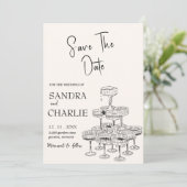 手描きの結婚式 Save The Date テンプレート (スタンド正面)