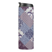 手描きの継ぎはぎの継ぎはぎの模様。ヴィンテージ タンブラー (回転右)