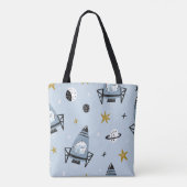 手描きの継ぎ目のない子供の宇宙el トートバッグ (裏面)