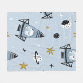 手描きの継ぎ目のない子供の宇宙el フリースブランケット (正面(横))