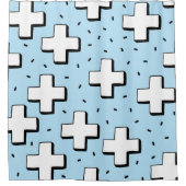 手描きの継ぎ目のない模様とプラスシンボルや象徴 シャワーカーテン (正面)