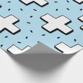 手描きの継ぎ目のない模様とプラスシンボルや象徴 ラッピングペーパー (角)