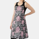 手描きの継ぎ目の無い模様に朴の花を添える。 エプロン (インサイチュ)