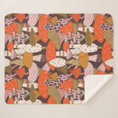 手描きの継ぎ目無しキノコ・ヒキガエル シェルパブランケット (正面(横))