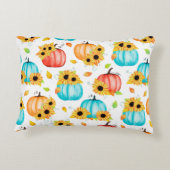 手描きの継ぎ目無し図柄(ひまわりのカボチャ) アクセントクッション (裏面)