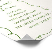 手描きの緑のフレームデザートメニュー ポスター (角)