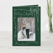 手描きの緑の幻想的なクリスマス シーズンカード (正面)