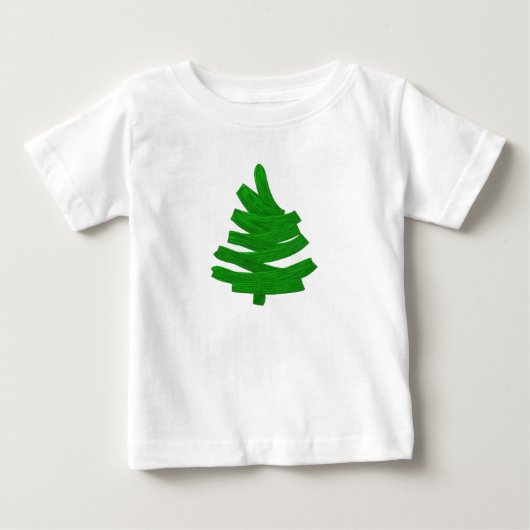 手描きの緑の木。 ベビーTシャツ (正面)