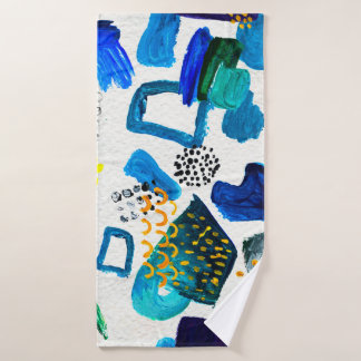 手描きの線による継ぎ目絵を描のない模様。 バスタオル