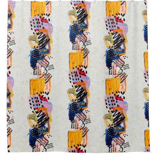 手描きの線を使用したシームレス絵を描なパターン。AR シャワーカーテン (正面)