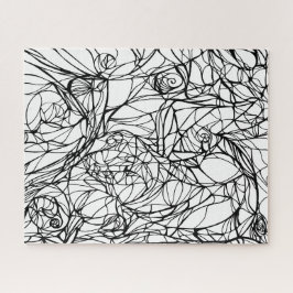 手描きの線画がユニークなパズル、色を塗ってね ジグソーパズル