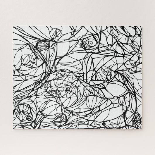 手描きの線画がユニークなパズル、色を塗ってね ジグソーパズル (横)