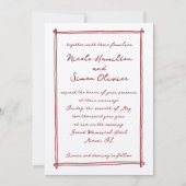 手描きの線画　遊び心あふれるウェディング 招待状 (正面)