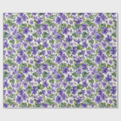 手描きの繊細なスミレの植物画 ラッピングペーパー (フラット)