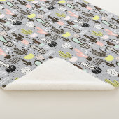 手描きの織り目加工のサボテンパターン シェルパブランケット (3/4)