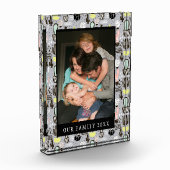 手描きの織り目加工のサボテンパターン フォトブロック (左)