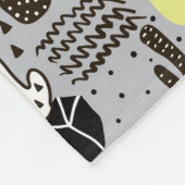 手描きの織り目加工のサボテンパターン フリースブランケット (角)