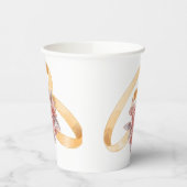 手描きの美しい結婚指輪 ピンク付き 紙コップ (左)