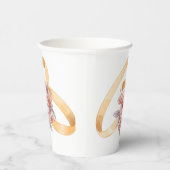 手描きの美しい結婚指輪 ピンク付き 紙コップ (右)