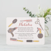 手描きの美容師エレメント招待状 招待状 (スタンド正面)