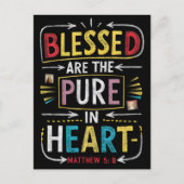 手描きの聖書の聖句：純粋賛美なハート ポストカード (正面)