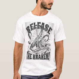 手描きの航海Tシャツ – クラーケンを解き放て! Tシャツ