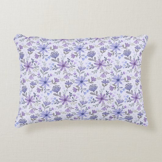 手描きの花が可愛いアクセントピロー アクセントクッション (正面)