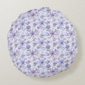 手描きの花が可愛い丸いクッション ラウンドクッション (裏面)