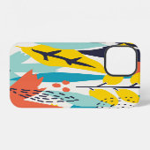 手描きの花と葉のシームレスパターン iPhoneケース (裏面横)