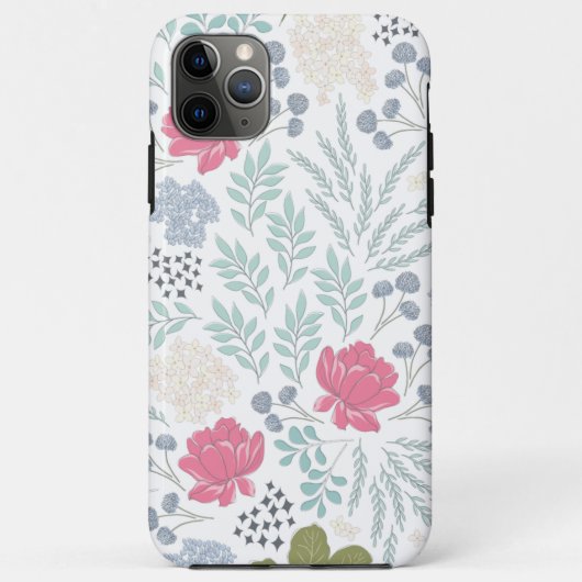 手描きの花と葉の模様 Case-Mate iPhoneケース (裏面)