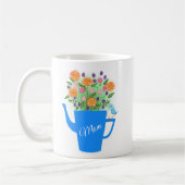 手描きの花と鳥のアート　母の日ギフト コーヒーマグカップ (左)