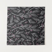 手描きの花のシームレスデザイン タペストリー (正面(横))