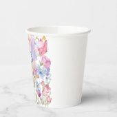 手描きの花のプリント 紙コップ (左)