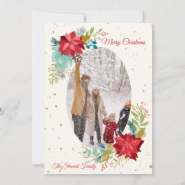 手描きの花の写真を使ったホリデーカード シーズンカード