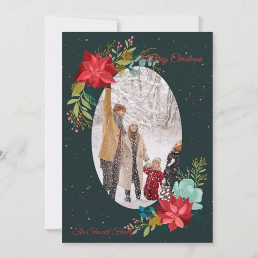 手描きの花の写真 ホリデー カード (正面)