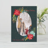 手描きの花の写真 ホリデー カード (スタンド正面)