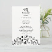 手描きの花の卒業お知らせ 招待状 (スタンド正面)