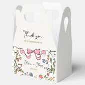 手描きの花の蝶結びのウェディング フェイバーボックス (オープン)