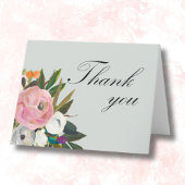 手描きの花をあしらった90歳の誕生日パーティー サンキューカード