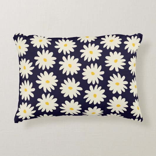 手描きの花をクリーム状に継ぎ目のない模様  アクセントクッション (正面)