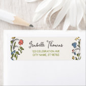 手描きの花イラスト付き ブライダルシャワー ラベル (インサイチュ)