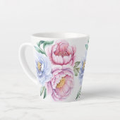 手描きの花イラスト カフェラテマグ (左アングル)