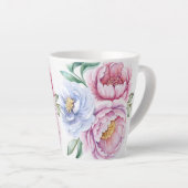 手描きの花イラスト カフェラテマグ (右アングル)