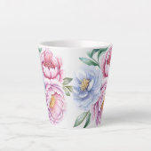 手描きの花イラスト カフェラテマグ (正面)