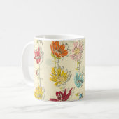 手描きの花付きシームレス花柄 コーヒーマグカップ (正面左)